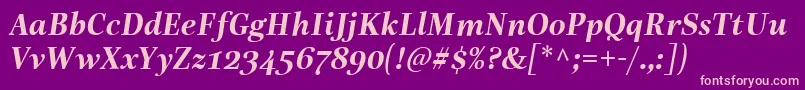 LinotypeReallyDemiBoldItalic Font – Pink Fonts on Purple Background