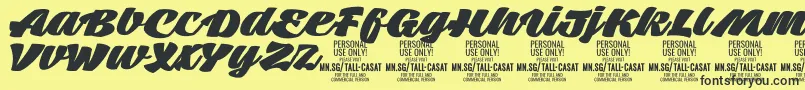 Шрифт TallcasatfatPersonalUse – чёрные шрифты на жёлтом фоне