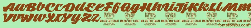 TallcasatfatPersonalUse Font – Brown Fonts on Green Background