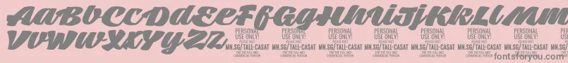 TallcasatfatPersonalUse Font – Gray Fonts on Pink Background