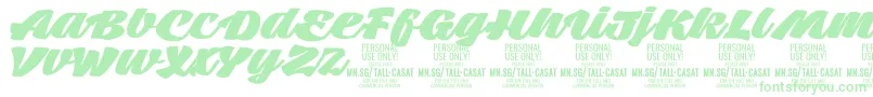 TallcasatfatPersonalUse Font – Green Fonts on White Background