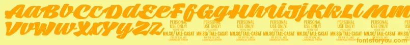 TallcasatfatPersonalUse Font – Orange Fonts on Yellow Background