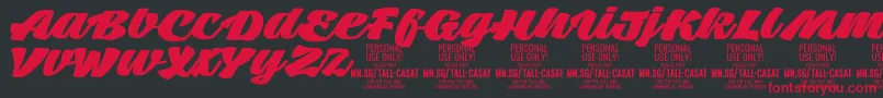 TallcasatfatPersonalUse Font – Red Fonts on Black Background