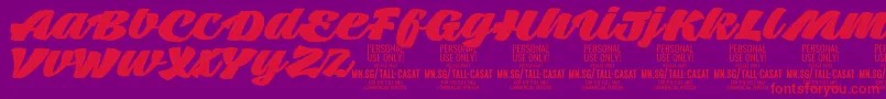 TallcasatfatPersonalUse Font – Red Fonts on Purple Background