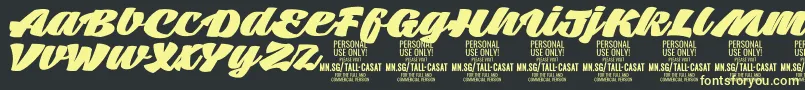 TallcasatfatPersonalUse Font – Yellow Fonts on Black Background