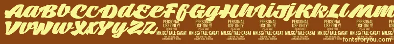 TallcasatfatPersonalUse Font – Yellow Fonts on Brown Background