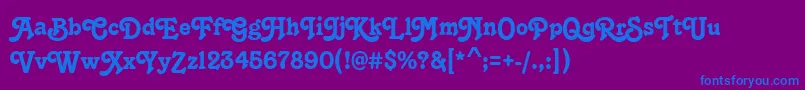 TampaRegular Font – Blue Fonts on Purple Background