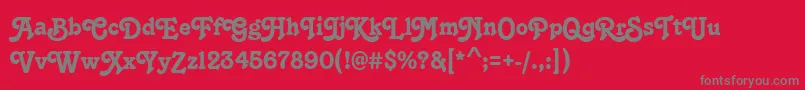 TampaRegular Font – Gray Fonts on Red Background