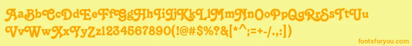 TampaRegular Font – Orange Fonts on Yellow Background