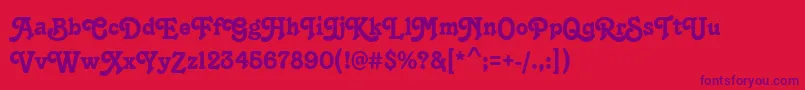 TampaRegular Font – Purple Fonts on Red Background