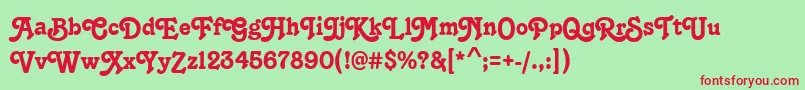 TampaRegular Font – Red Fonts on Green Background