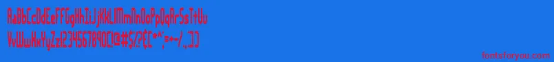 LakeshoreBrk-fontti – punaiset fontit sinisellä taustalla