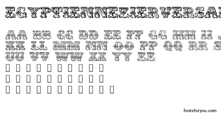 Czcionka EgyptienneZierversalien – alfabet, cyfry, specjalne znaki