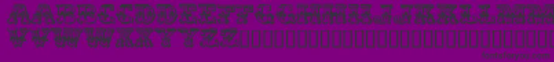 Шрифт EgyptienneZierversalien – чёрные шрифты на фиолетовом фоне