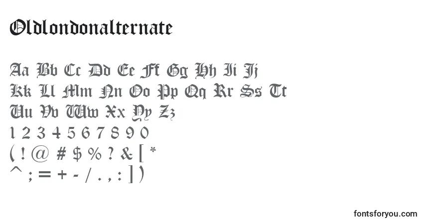 A fonte Oldlondonalternate – alfabeto, números, caracteres especiais