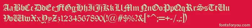 Oldlondonalternate Font – Green Fonts on Red Background