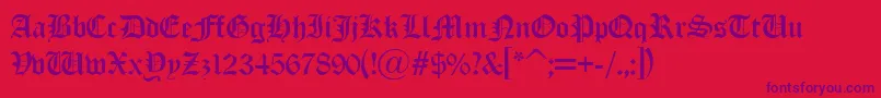 フォントOldlondonalternate – 赤い背景に紫のフォント