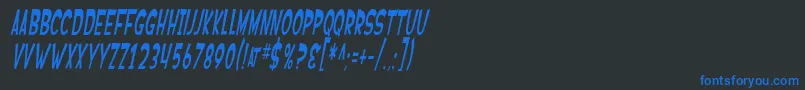 SfFerretopiaOblique Font – Blue Fonts on Black Background