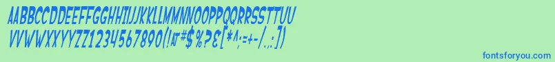 SfFerretopiaOblique Font – Blue Fonts on Green Background