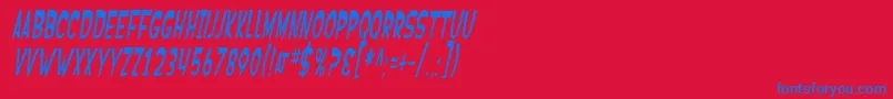 フォントSfFerretopiaOblique – 赤い背景に青い文字