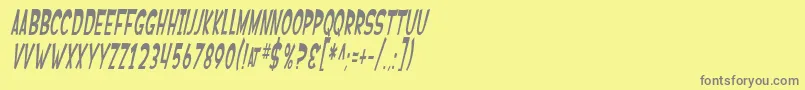 Fonte SfFerretopiaOblique – fontes cinzas em um fundo amarelo