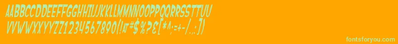 SfFerretopiaOblique Font – Green Fonts on Orange Background