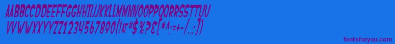 SfFerretopiaOblique Font – Purple Fonts on Blue Background