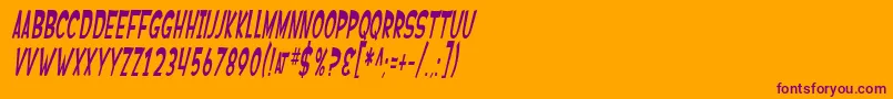 SfFerretopiaOblique Font – Purple Fonts on Orange Background