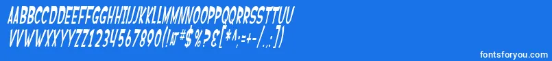 Шрифт SfFerretopiaOblique – белые шрифты на синем фоне