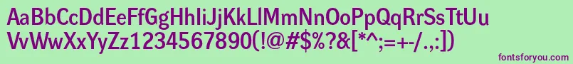 フォントDynagroteskd – 緑の背景に紫のフォント