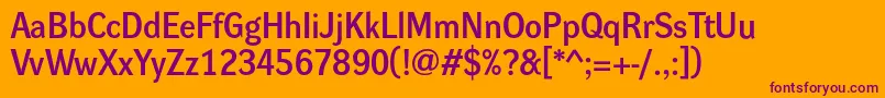 Dynagroteskd Font – Purple Fonts on Orange Background