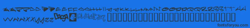 Pleiades Font – Black Fonts on Blue Background