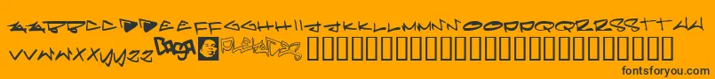 Pleiades Font – Black Fonts on Orange Background