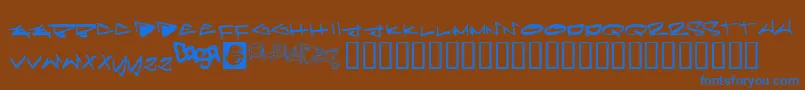 Шрифт Pleiades – синие шрифты на коричневом фоне