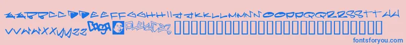 Шрифт Pleiades – синие шрифты на розовом фоне