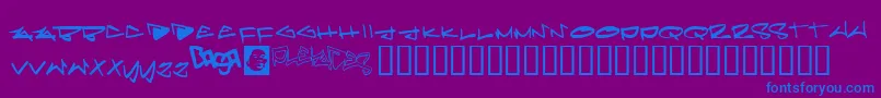 フォントPleiades – 紫色の背景に青い文字