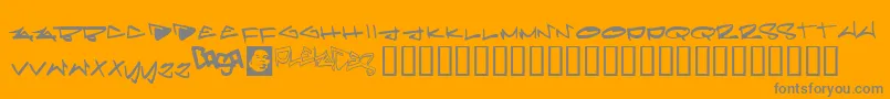 Pleiades Font – Gray Fonts on Orange Background