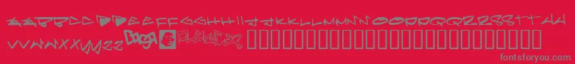 Pleiades-Schriftart – Graue Schriften auf rotem Hintergrund