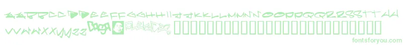 Pleiades-Schriftart – Grüne Schriften auf weißem Hintergrund