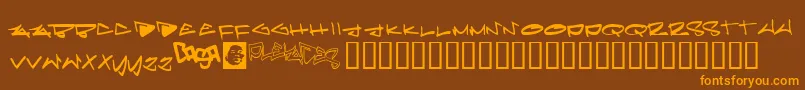Pleiades Font – Orange Fonts on Brown Background