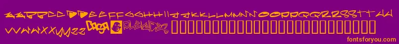 Pleiades Font – Orange Fonts on Purple Background