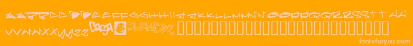 Pleiades Font – Pink Fonts on Orange Background