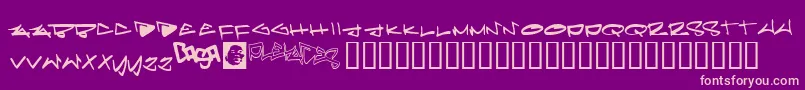 Pleiades-Schriftart – Rosa Schriften auf violettem Hintergrund