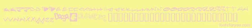 Pleiades Font – Pink Fonts on Yellow Background