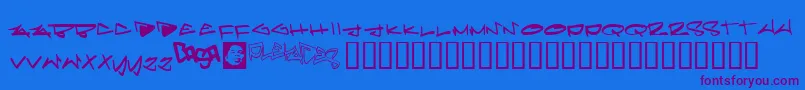 Pleiades Font – Purple Fonts on Blue Background