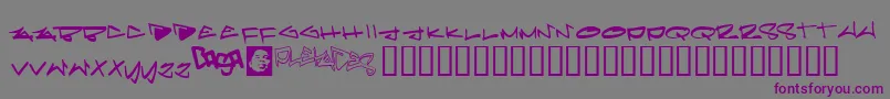 Pleiades-Schriftart – Violette Schriften auf grauem Hintergrund
