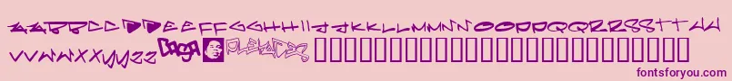 Шрифт Pleiades – фиолетовые шрифты на розовом фоне