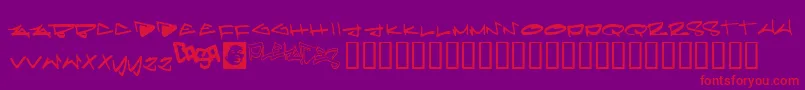 Pleiades Font – Red Fonts on Purple Background