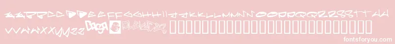Pleiades Font – White Fonts on Pink Background
