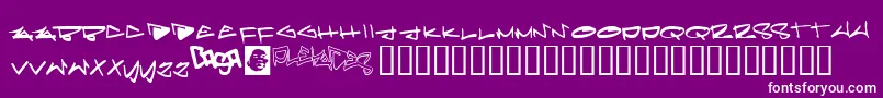 Pleiades-Schriftart – Weiße Schriften auf violettem Hintergrund